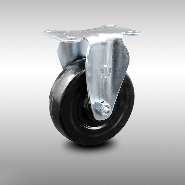 4 Inch SS Hard Rubber Wheel Rigid Top Plate Caster
